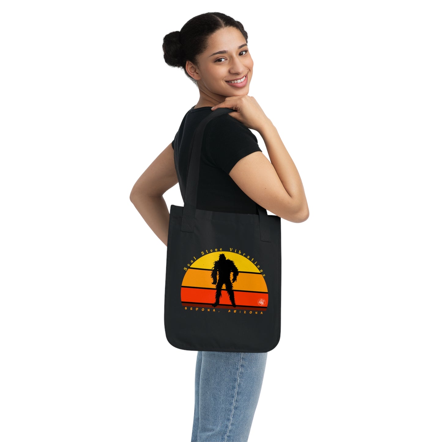 Bigfoot Red Sunset Canvas Tote Bag 100% Organic Cotton