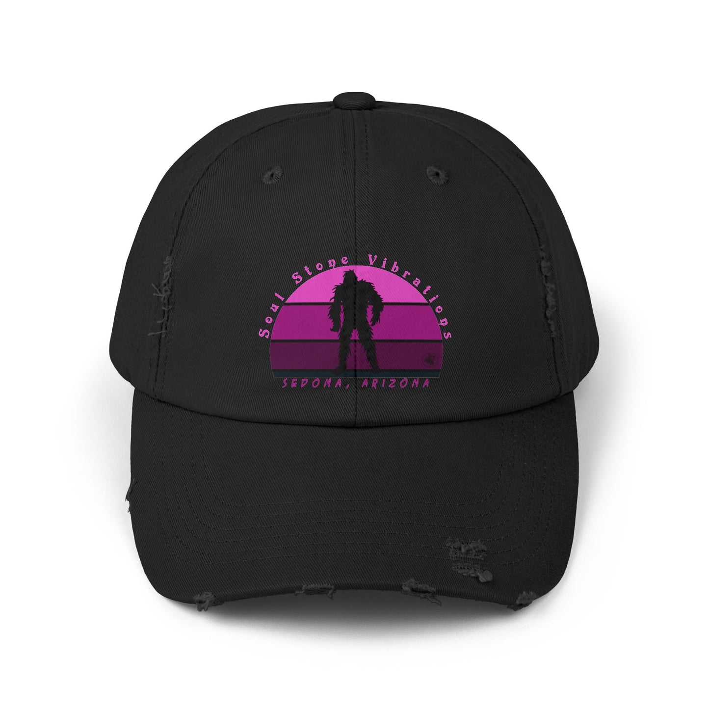 Bigfoot Magenta Unisex Distressed Cap