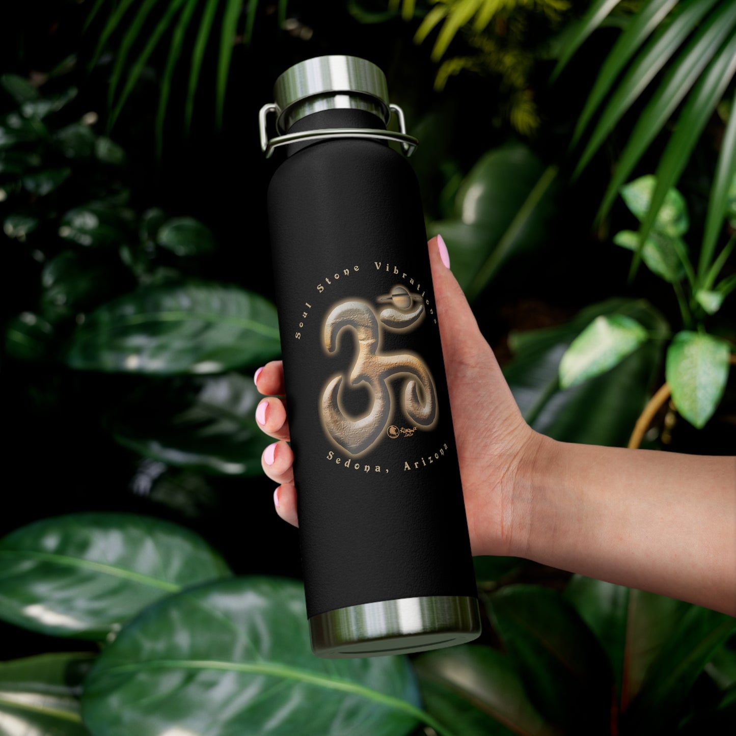 Saturn Planetary Om Copper Vacuum Insulated Bottle, 22oz