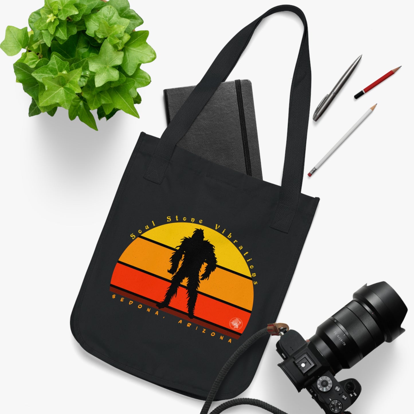 Bigfoot Red Sunset Canvas Tote Bag 100% Organic Cotton