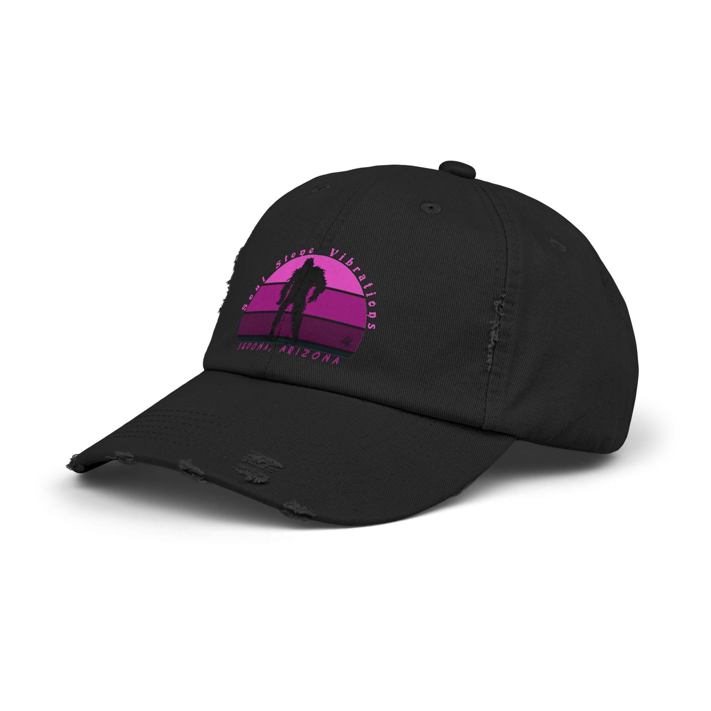 Bigfoot Magenta Unisex Distressed Cap