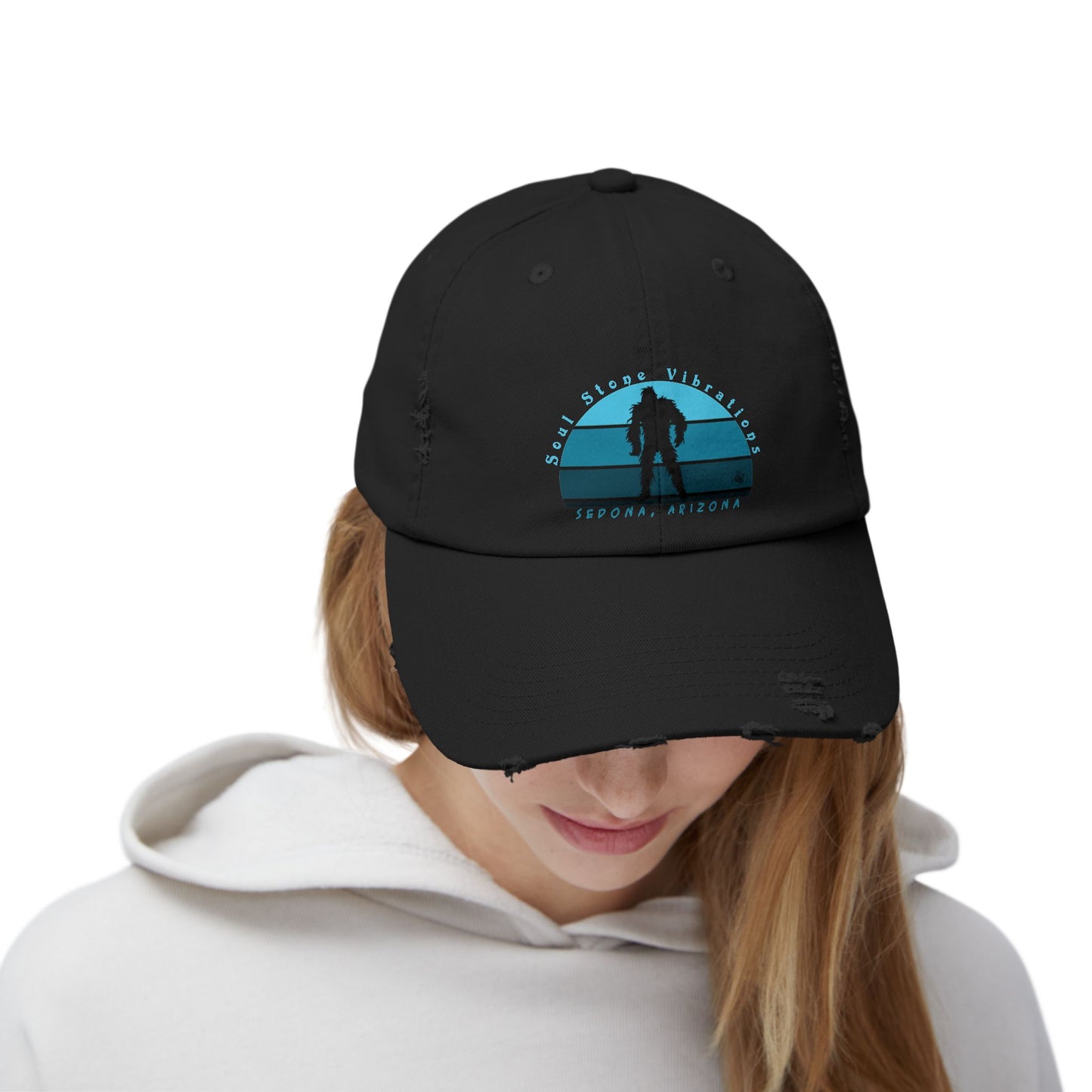 Bigfoot Blue Moon Unisex Distressed Cap