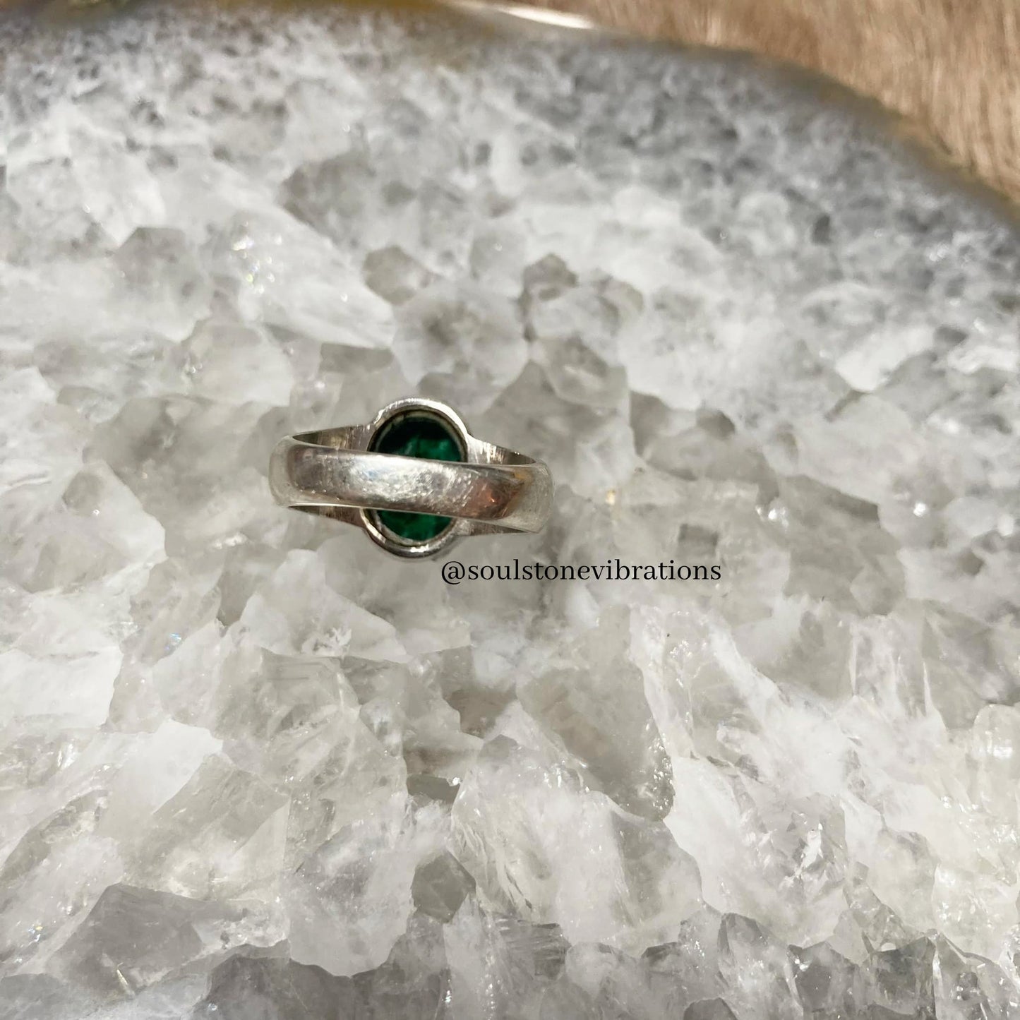 Used (Like new) - Moldavite Large Faceted Ring