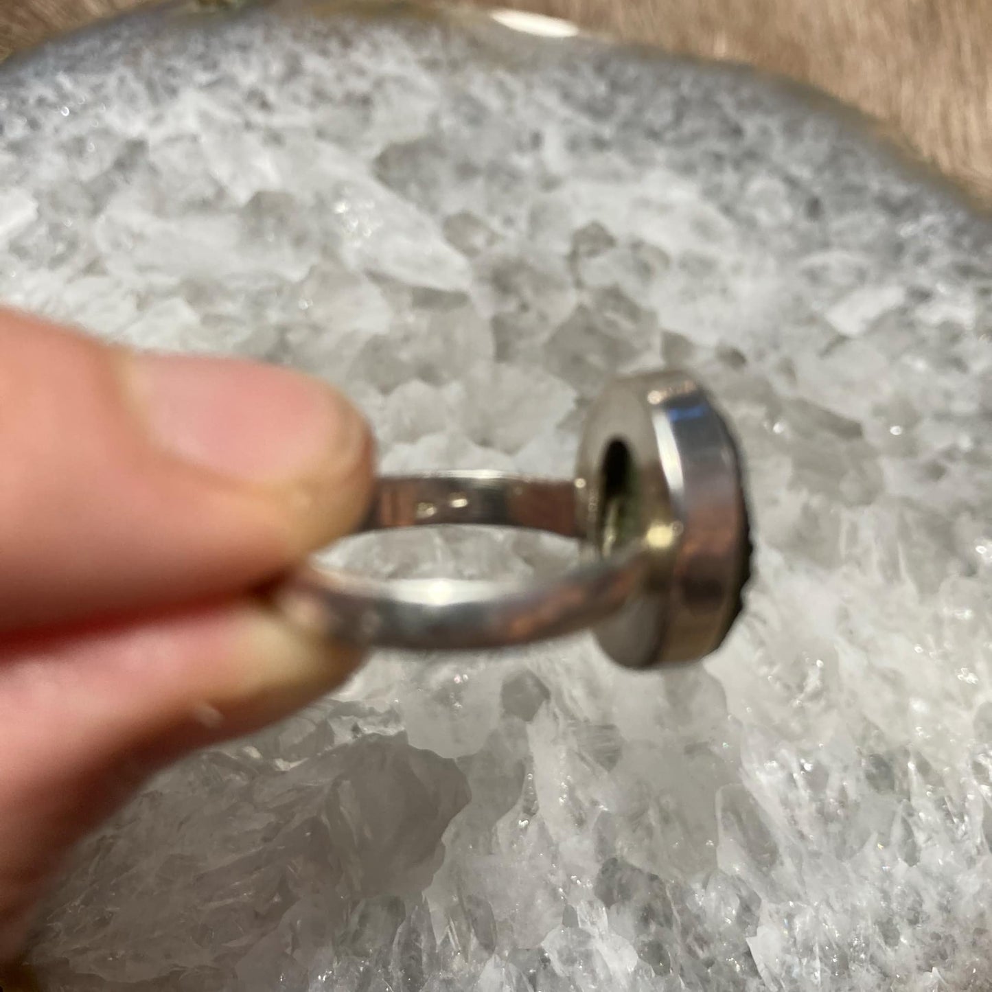 Used (Like new) - Moldavite Large Faceted Ring