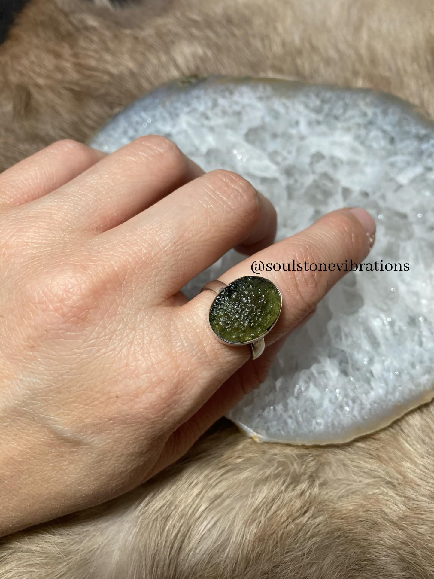 Used (Like New) - Moldavite Large Ring