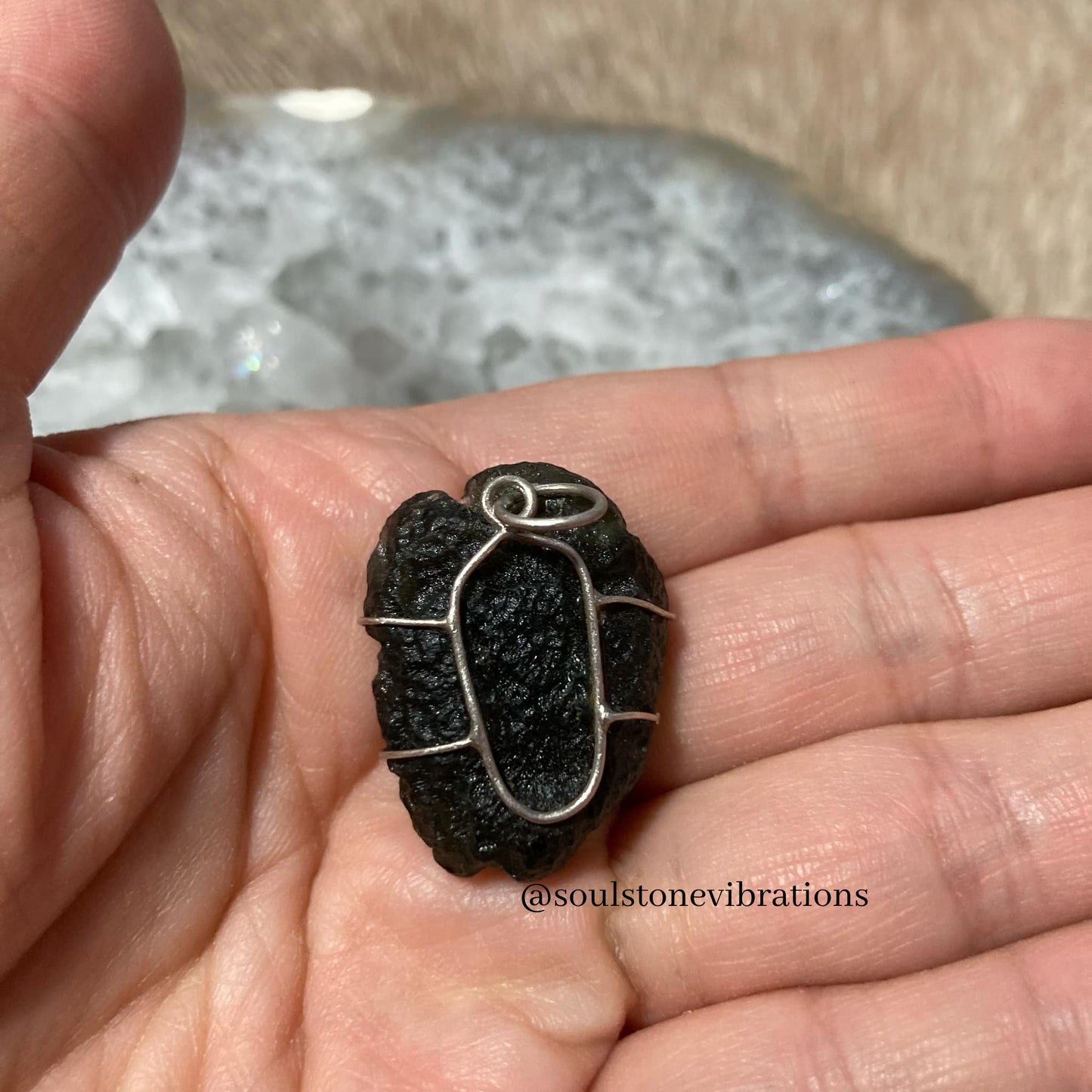 Used (Like New) - Moldavite Wire Wrapped Pendant