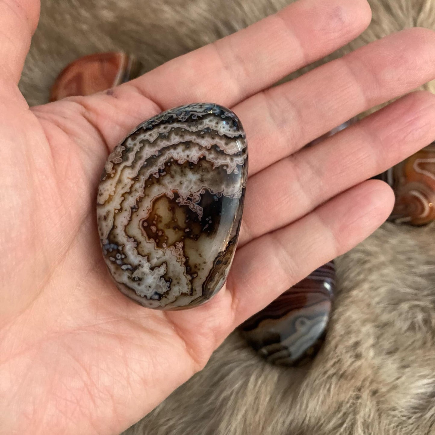 Silk Banded Agate Small Palm Stones