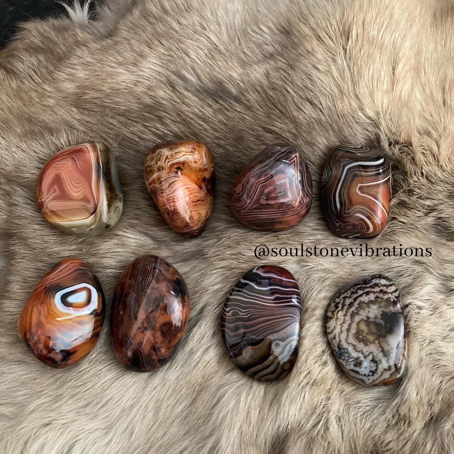 Silk Banded Agate Small Palm Stones