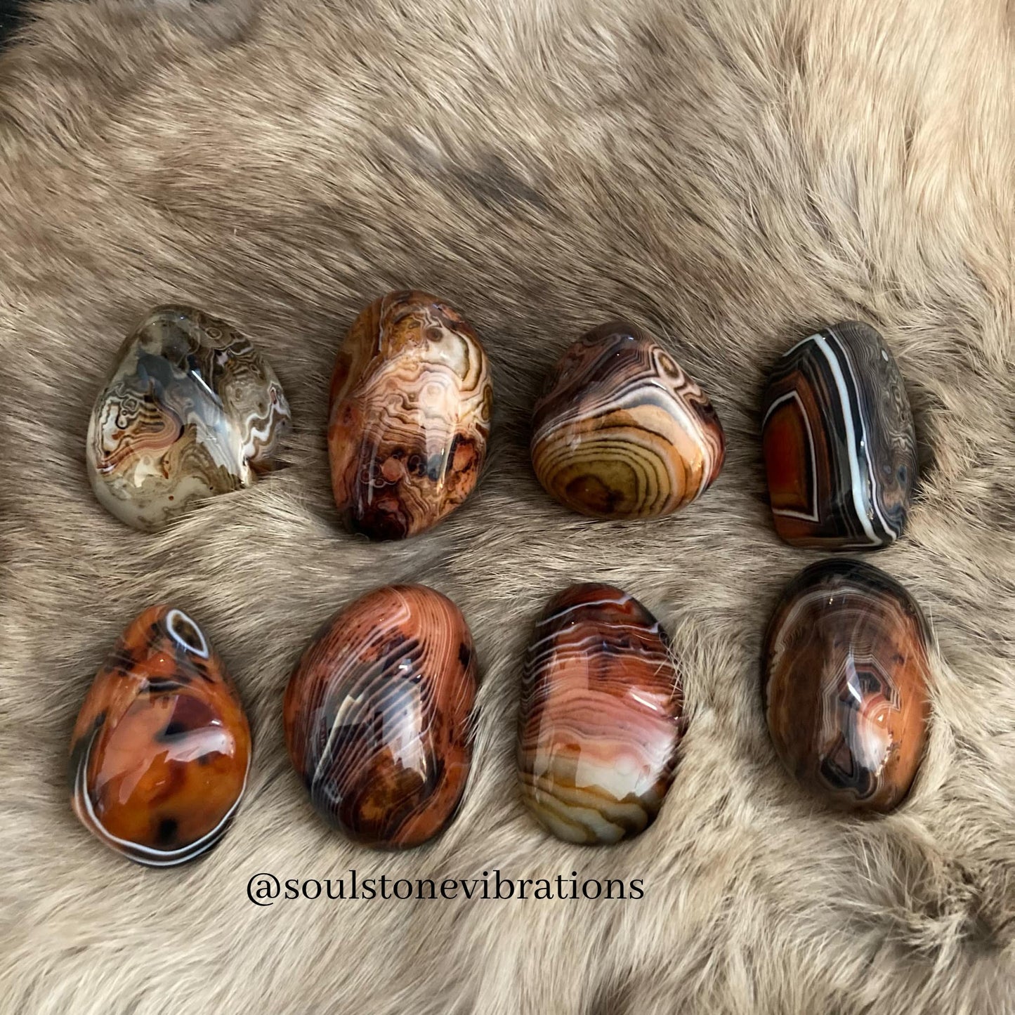 Silk Banded Agate Small Palm Stones