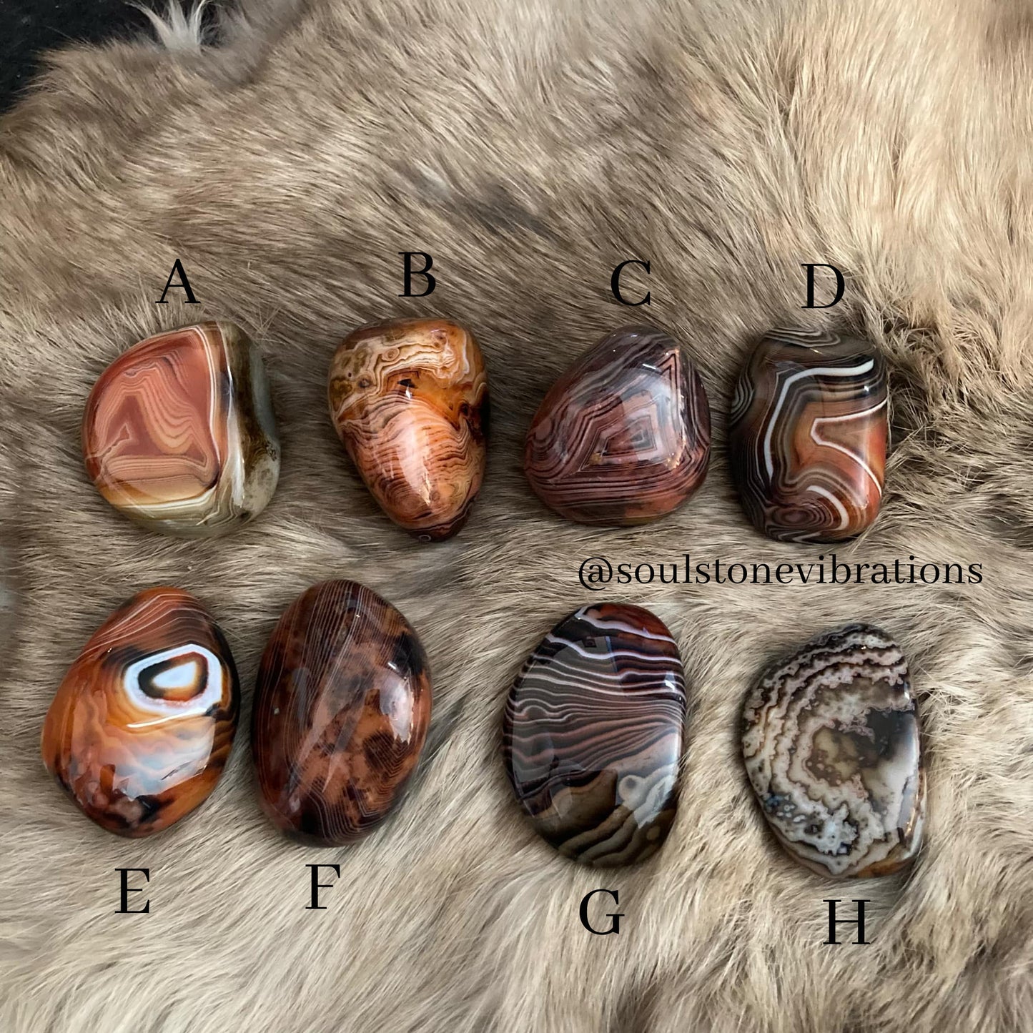 Silk Banded Agate Small Palm Stones
