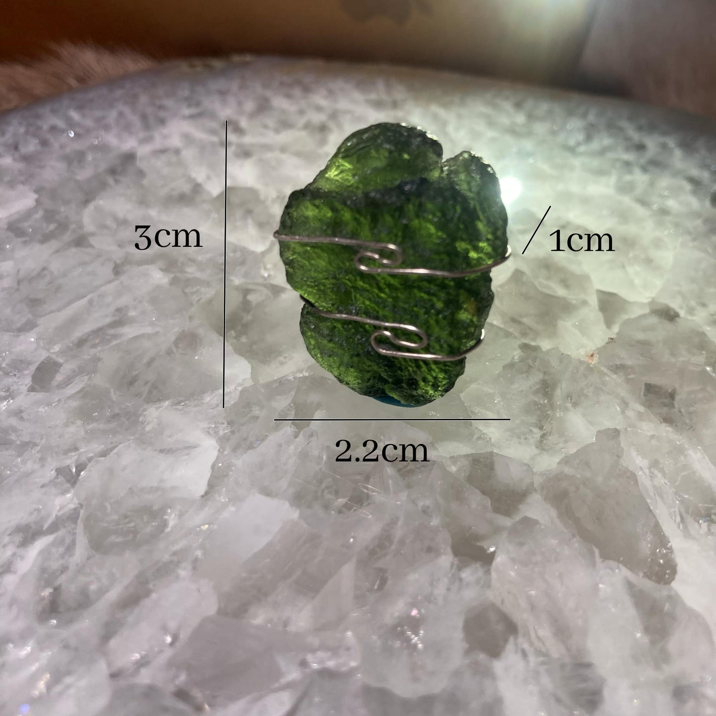 Used (Like New) - Moldavite Wire Wrapped Pendant