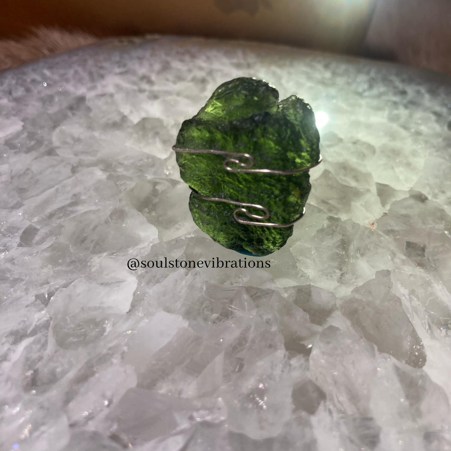 Used (Like New) - Moldavite Wire Wrapped Pendant