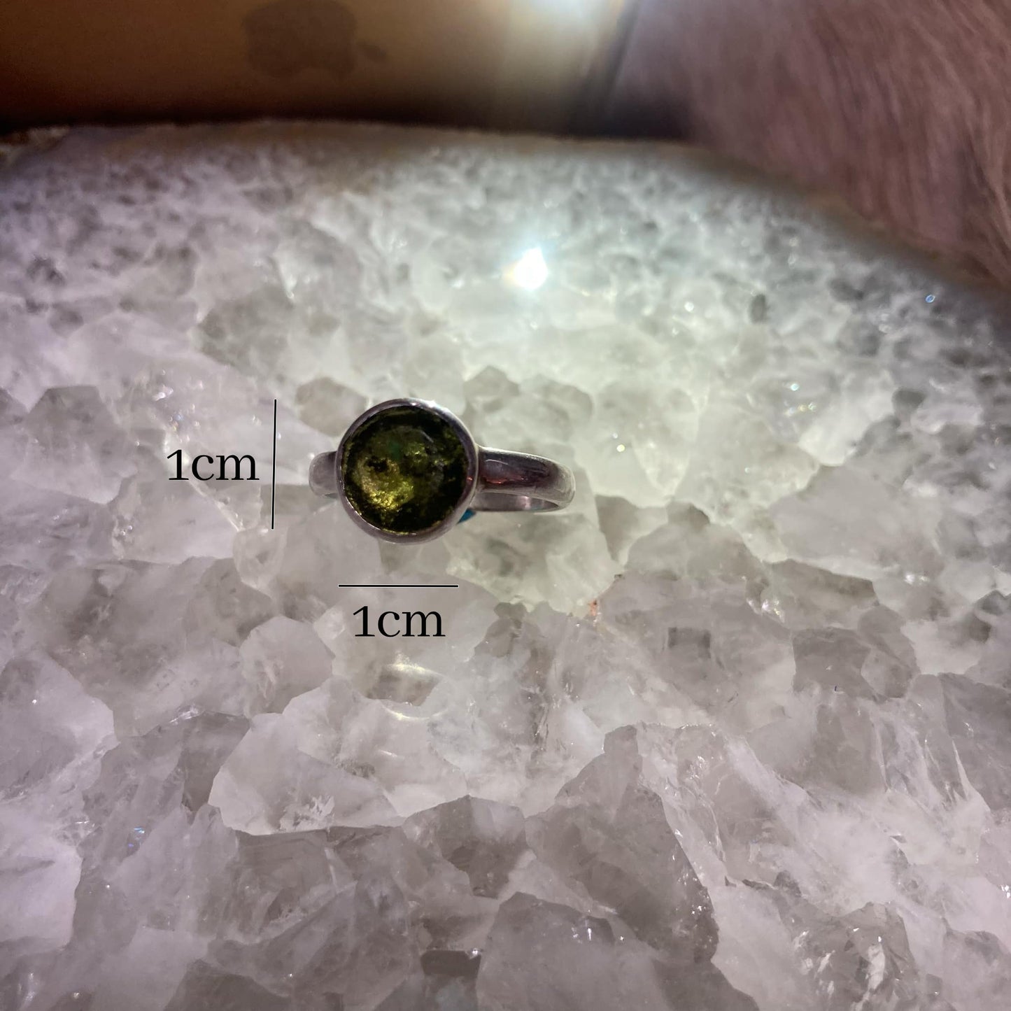 Used (Like new) - Moldavite Small Faceted Ring