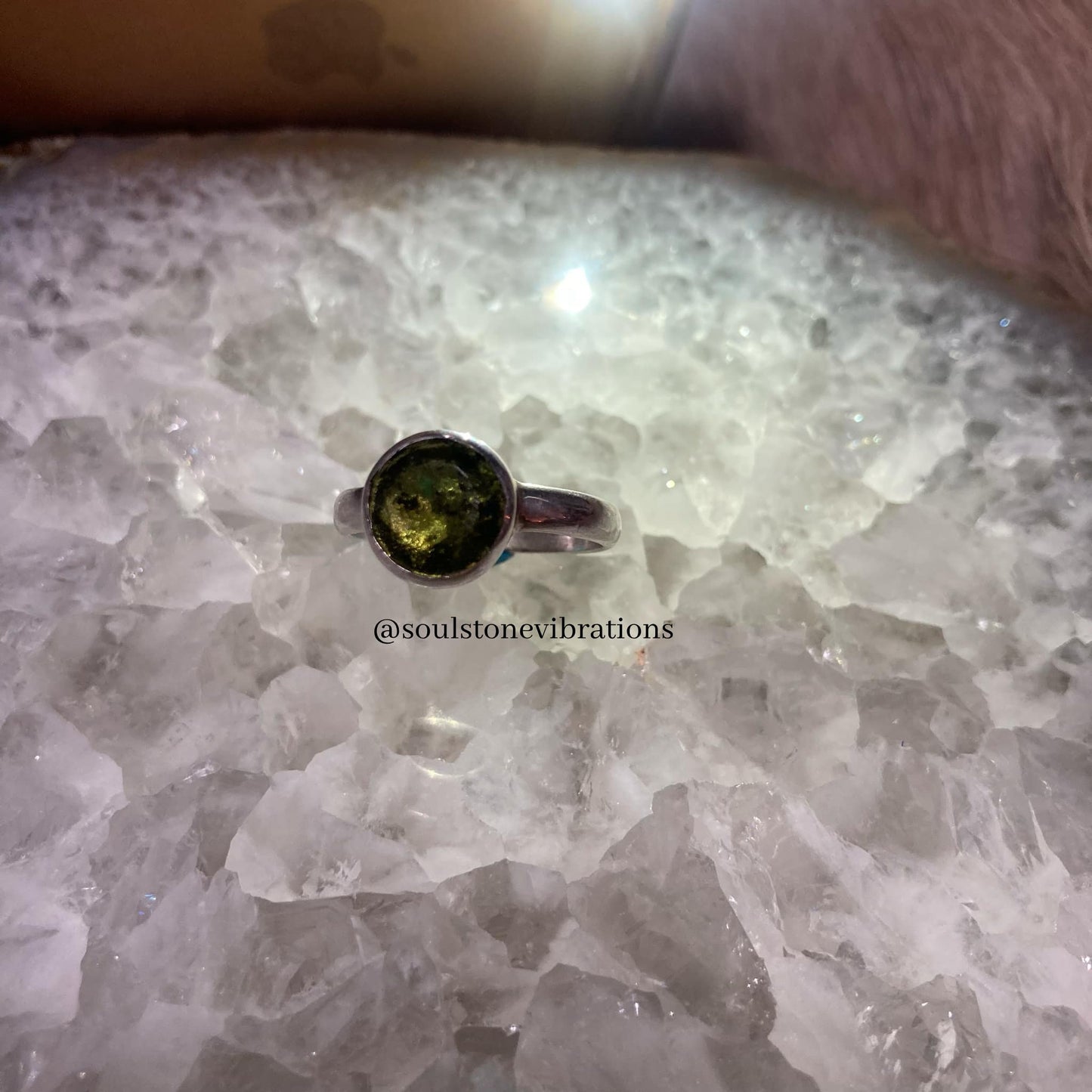 Used (Like new) - Moldavite Small Faceted Ring