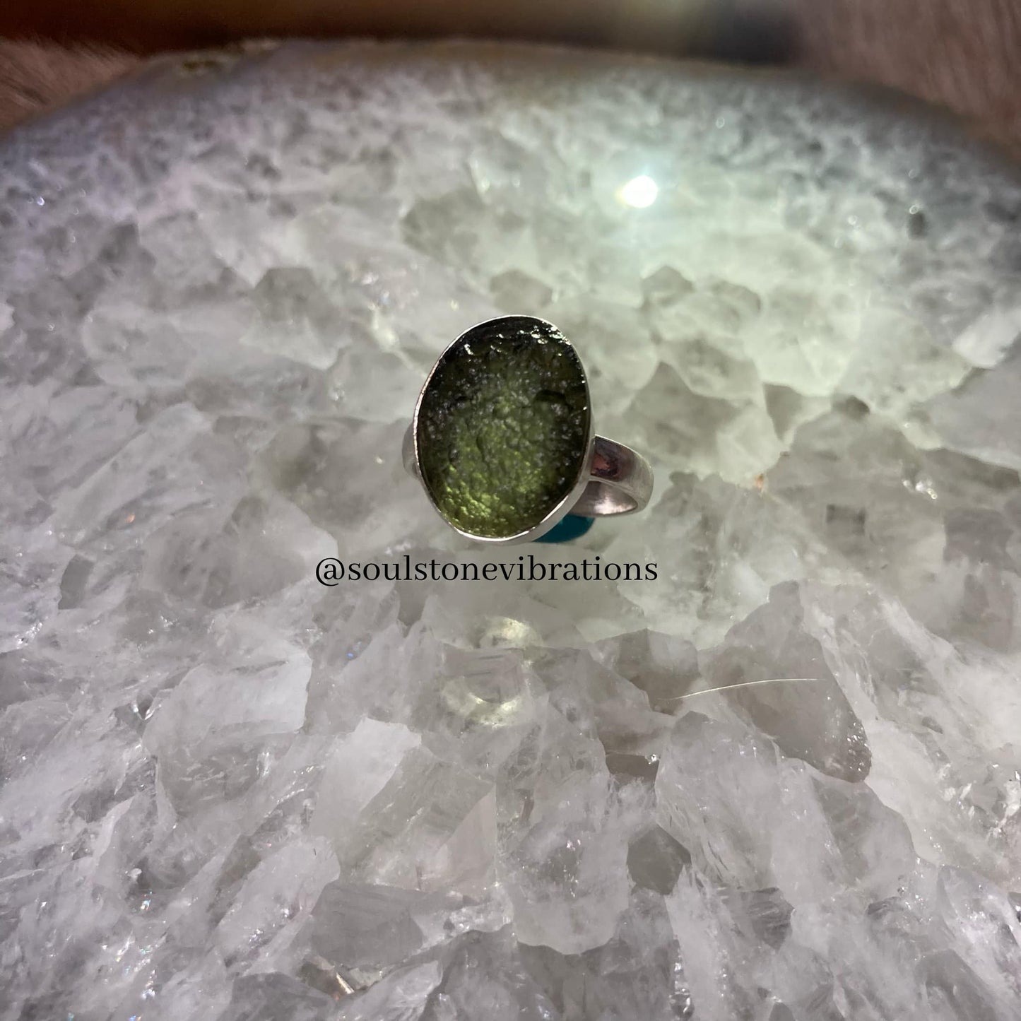 Used (Like New) - Moldavite Large Ring