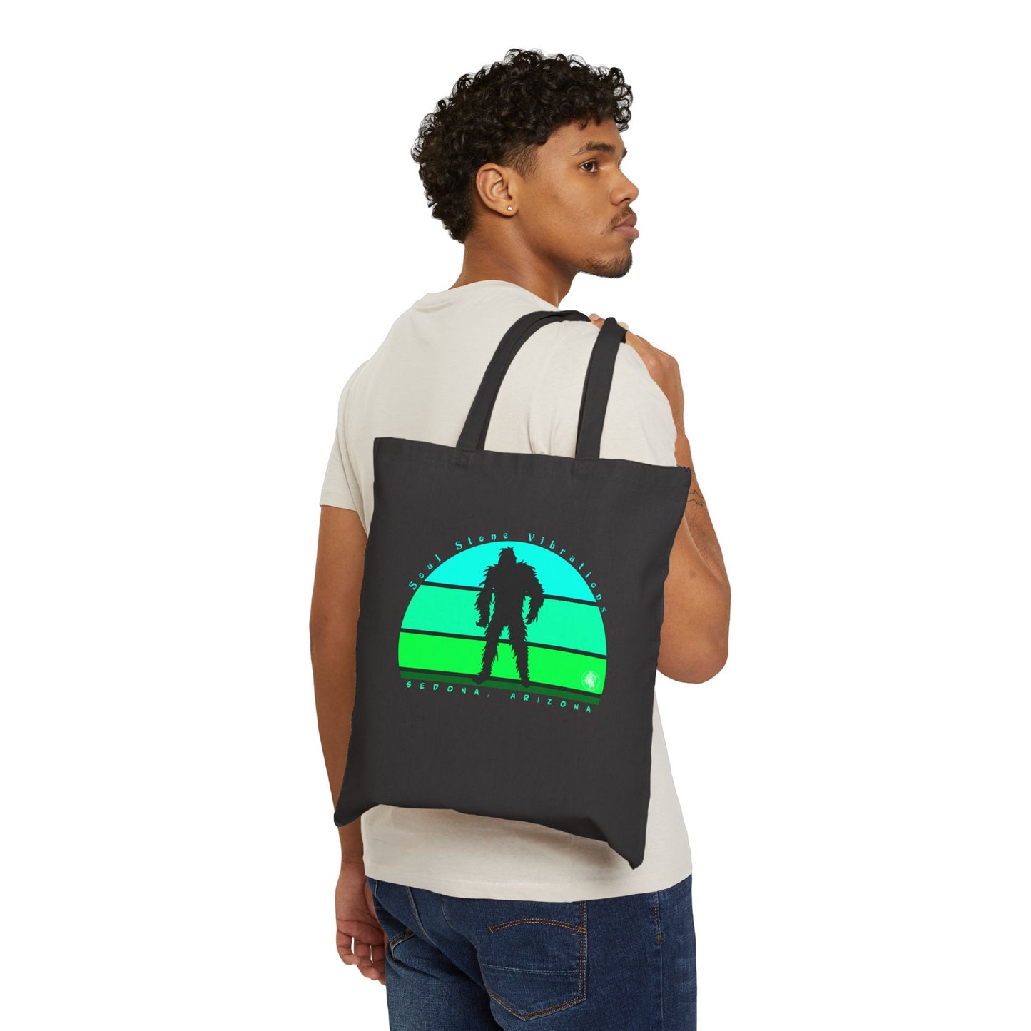 Bigfoot Sky Forest Cotton Canvas Tote Bag