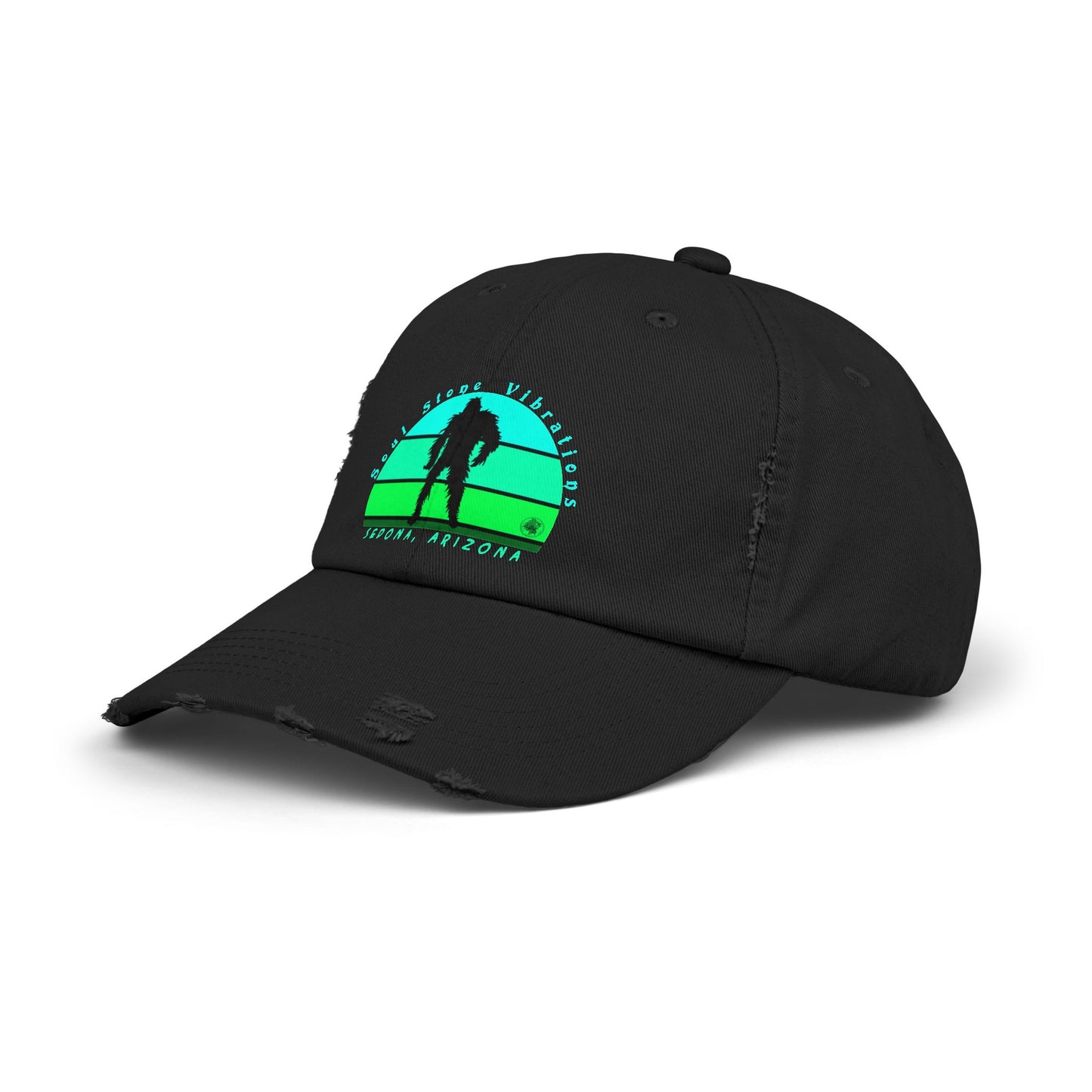 Bigfoot Forest Sky Unisex Distressed Cap