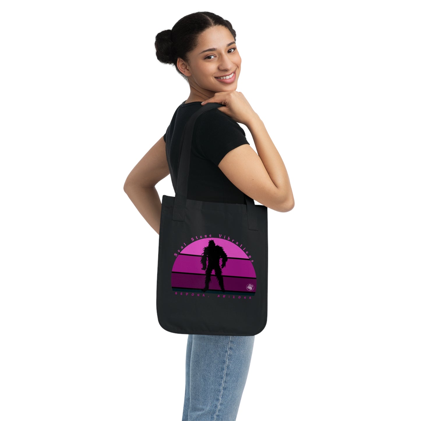 Bigfoot Magenta Canvas Tote Bag 100% Organic Cotton