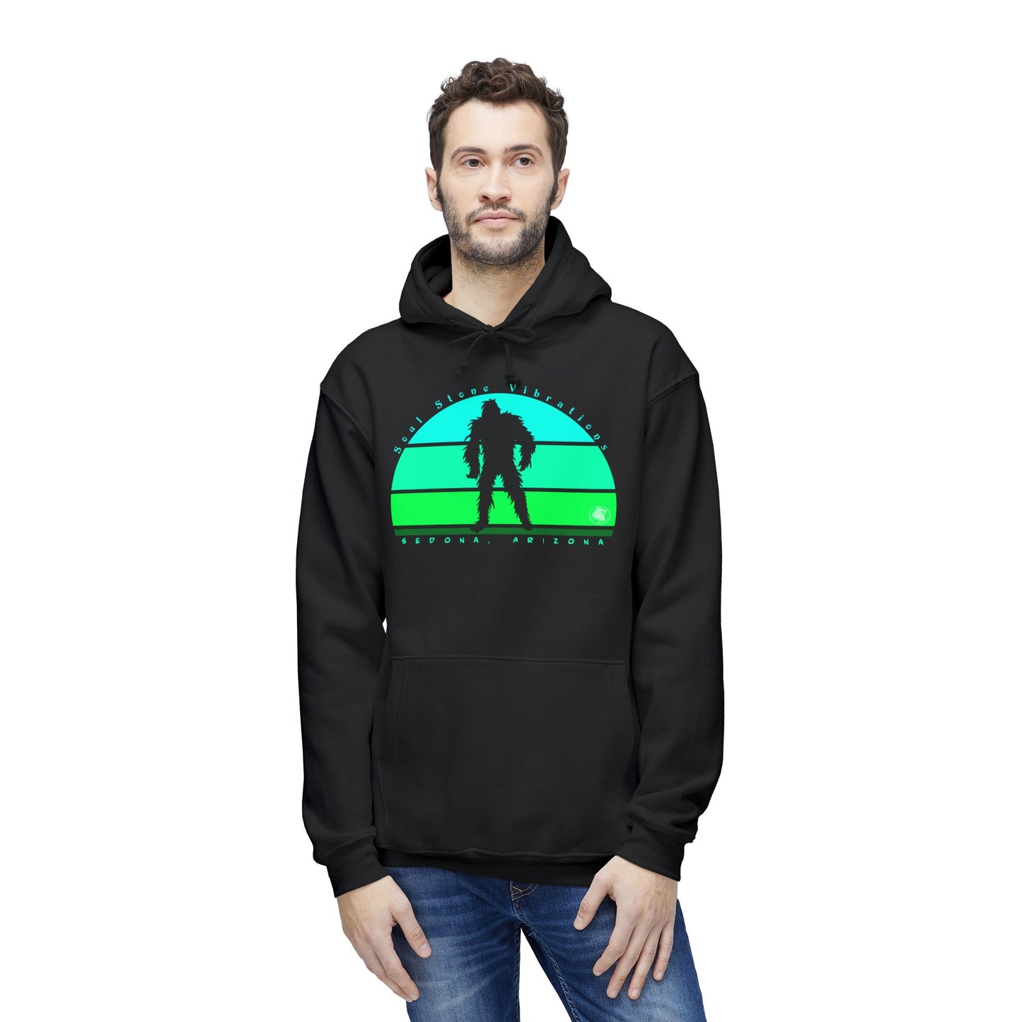 Bigfoot Sky Forest Unisex Hooded Sweatshirt, Made in US