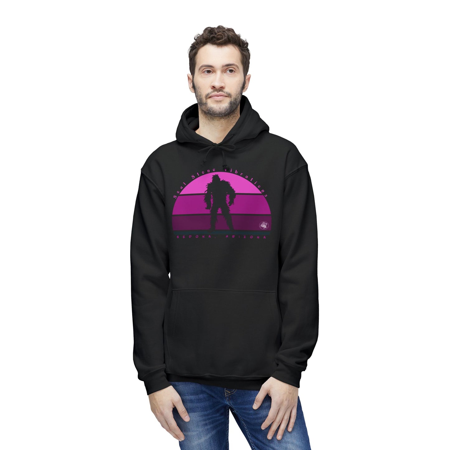 Bigfoot Magenta Unisex Hooded Sweatshirt, Made in US