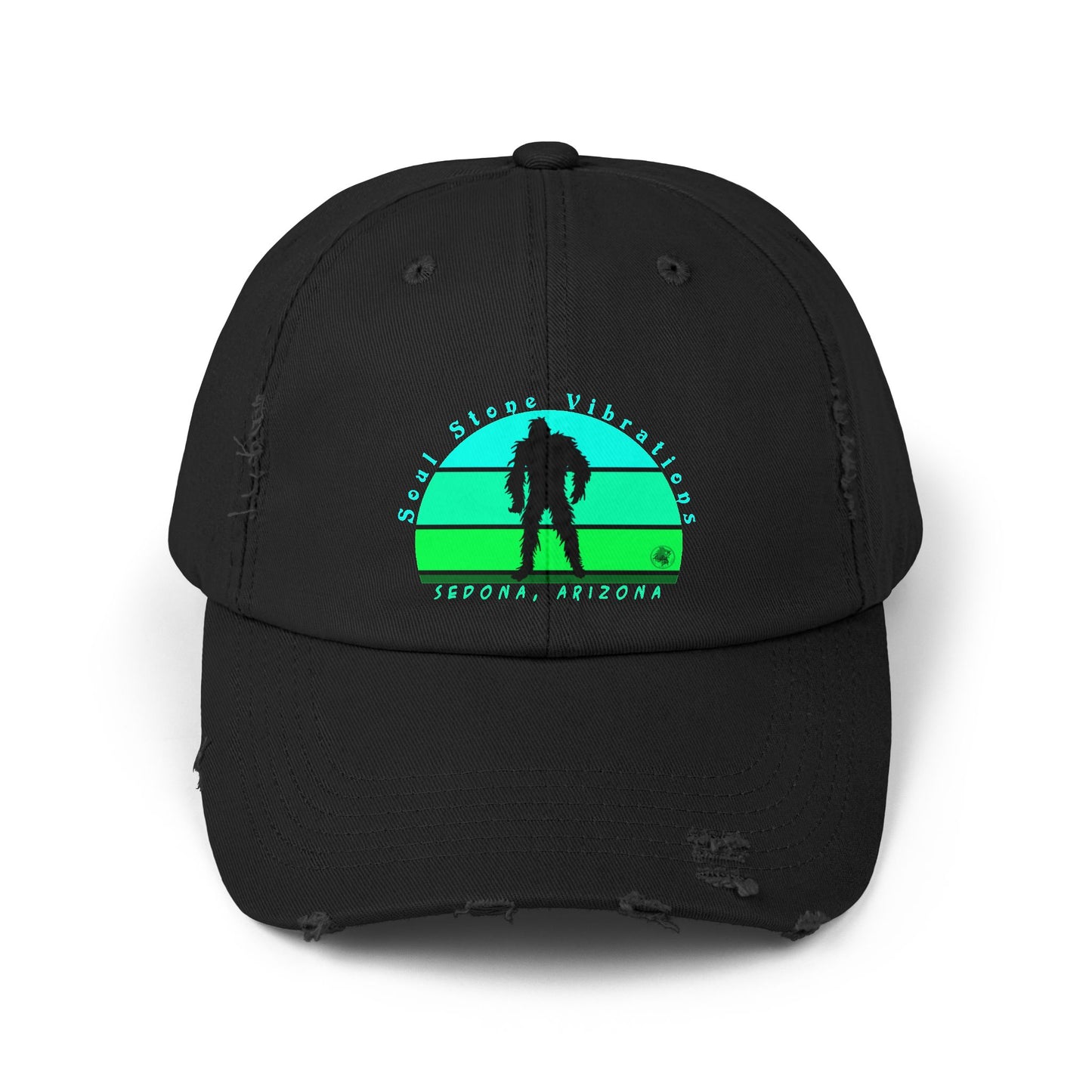 Bigfoot Forest Sky Unisex Distressed Cap