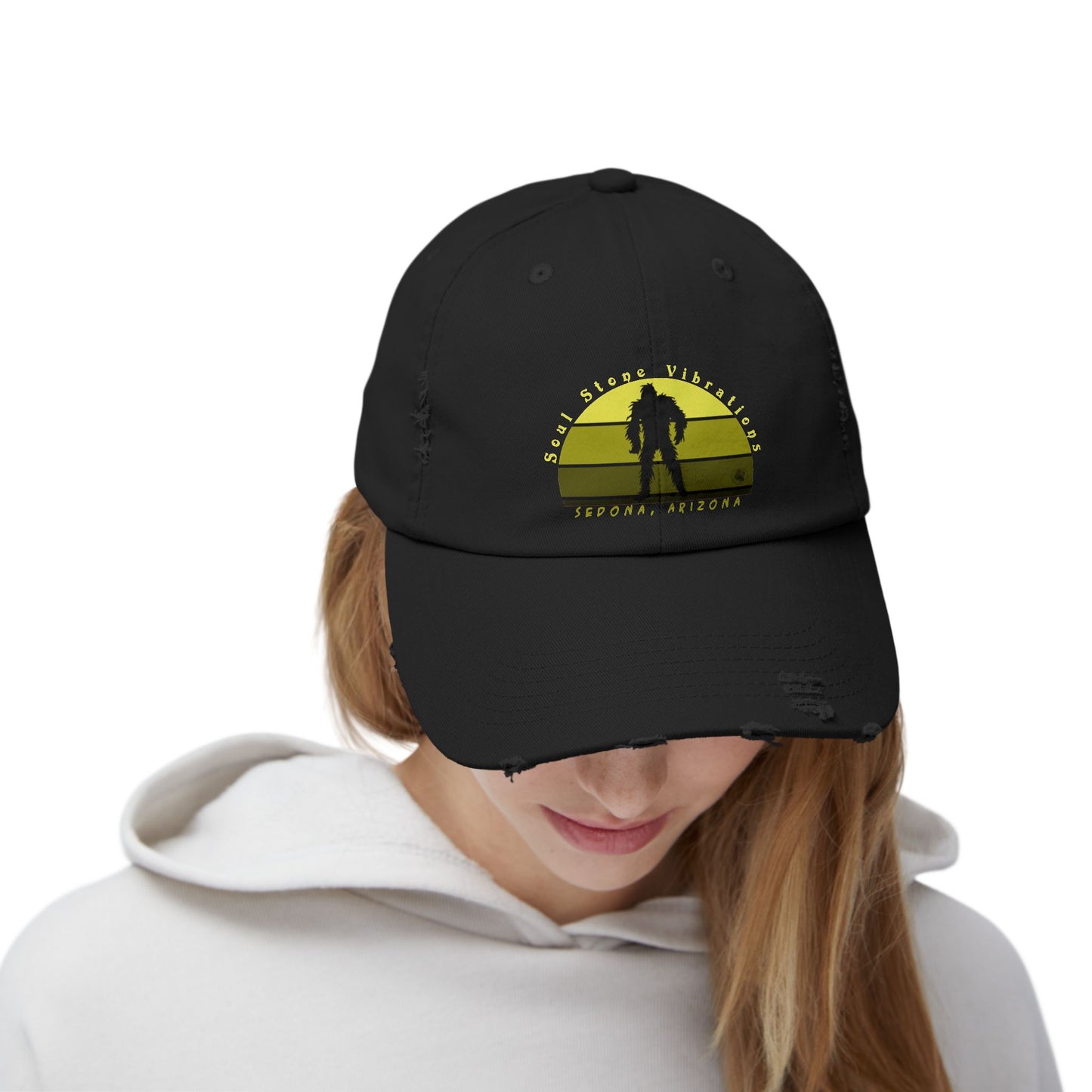 Bigfoot Camper Sky Unisex Distressed Cap