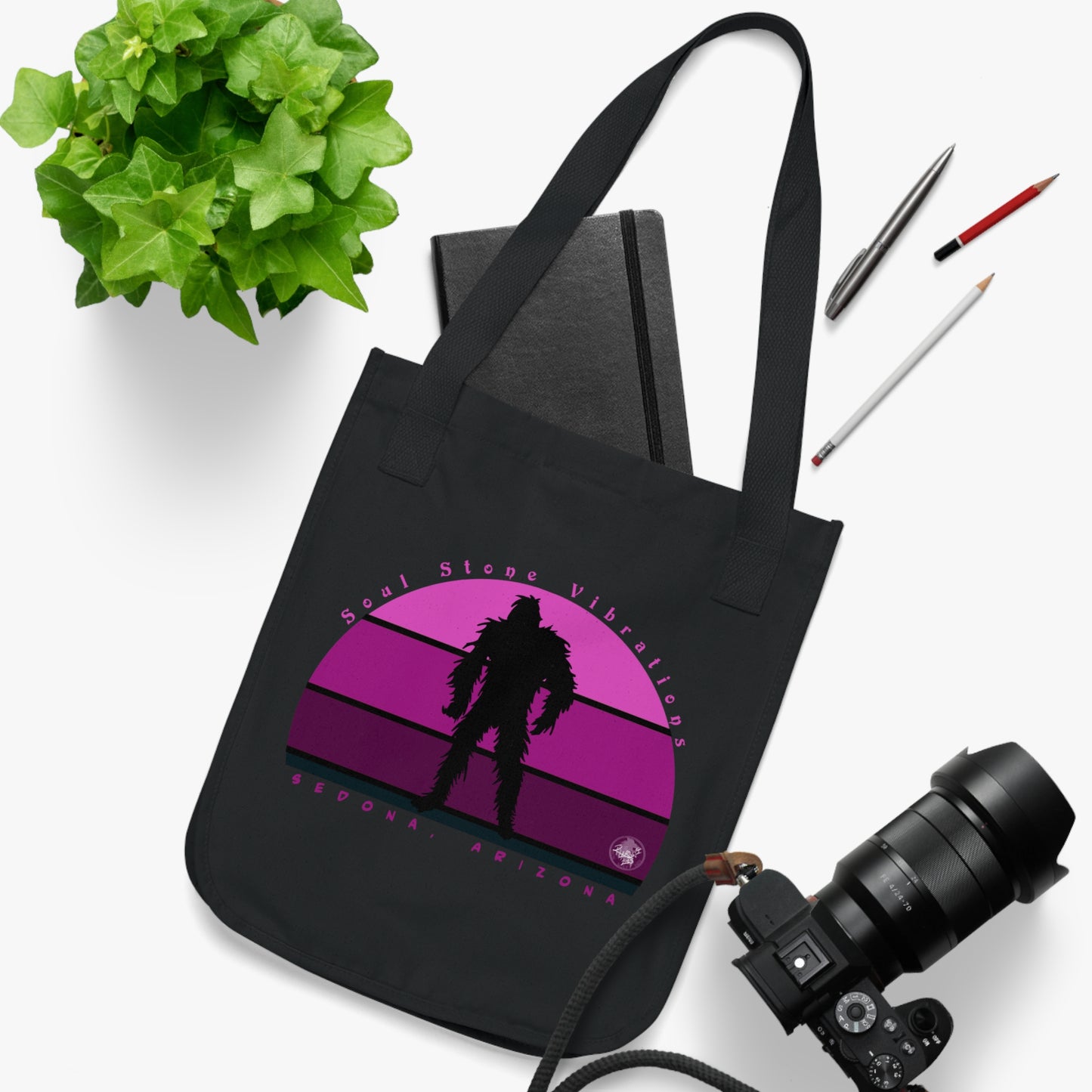 Bigfoot Magenta Canvas Tote Bag 100% Organic Cotton