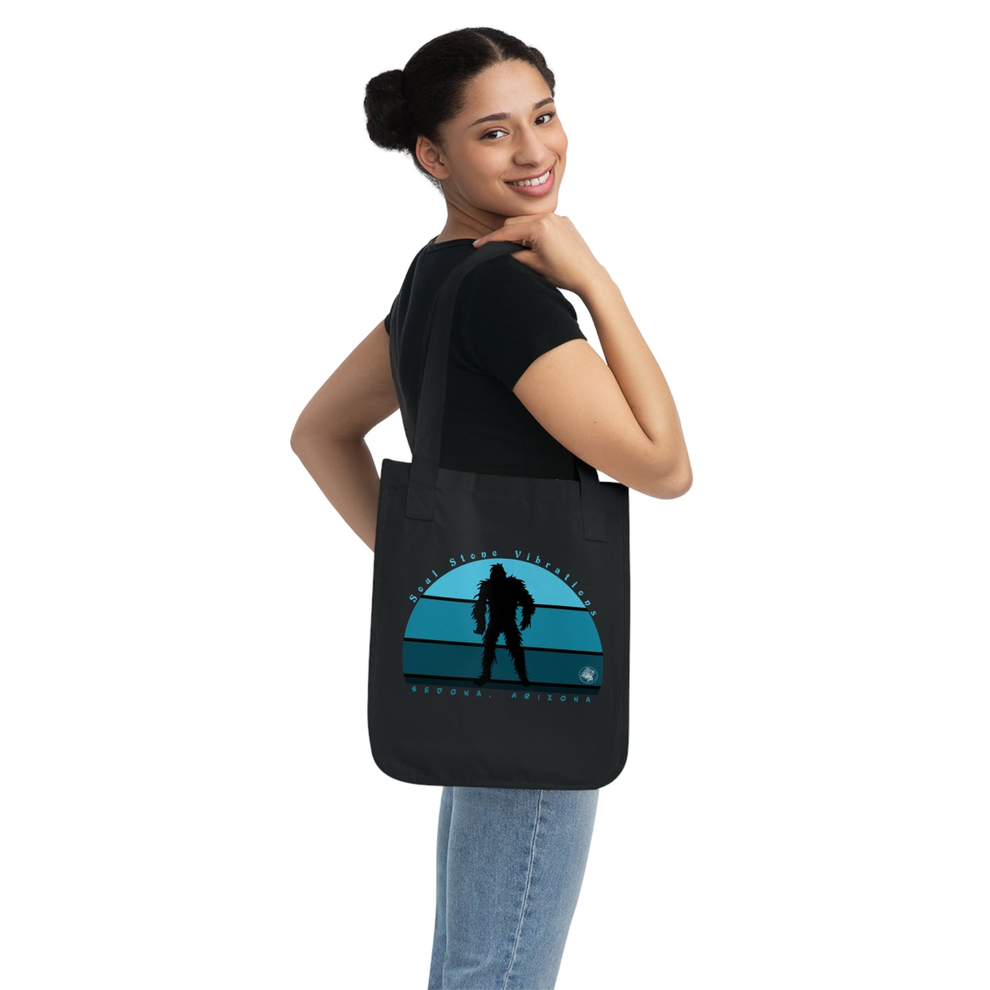 Bigfoot Blue Moon Canvas Tote Bag 100% Organic Cotton