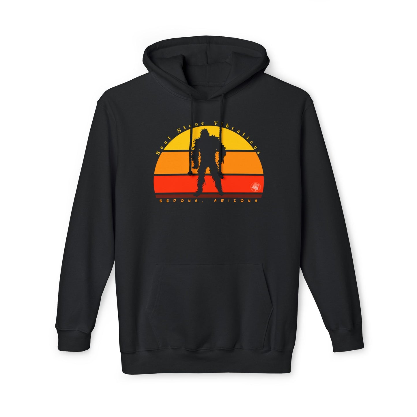 Bigfoot Red Sunset Unisex Hooded Sweatshirt, Made in US